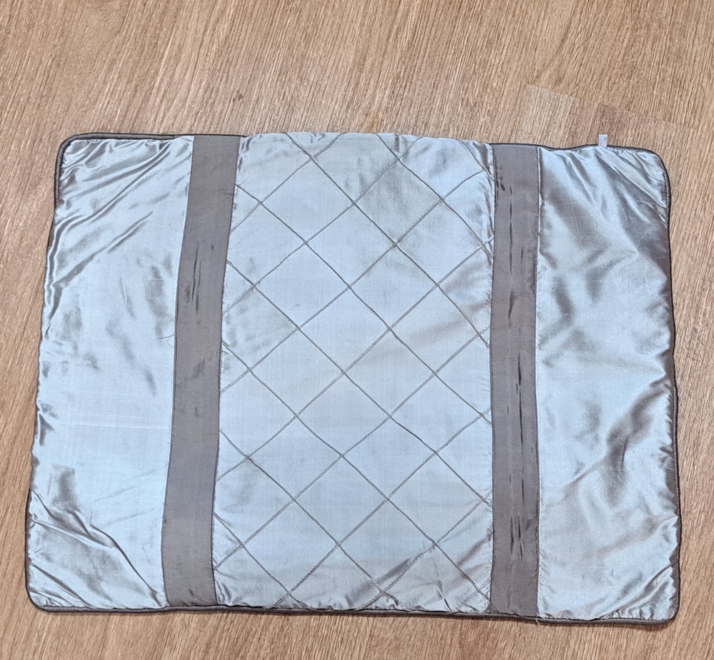 Gray and Silver Accent Pillows with Quilted Design